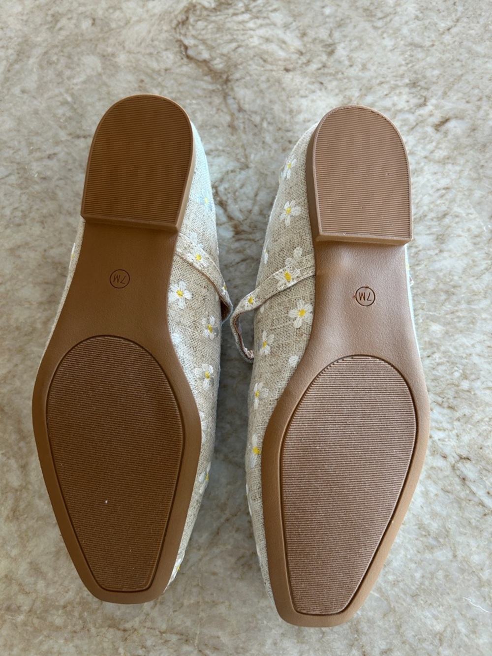 Steve Madden Women’s Linen Beige Floral Mary Jane Flats New - Picture 10 of 12